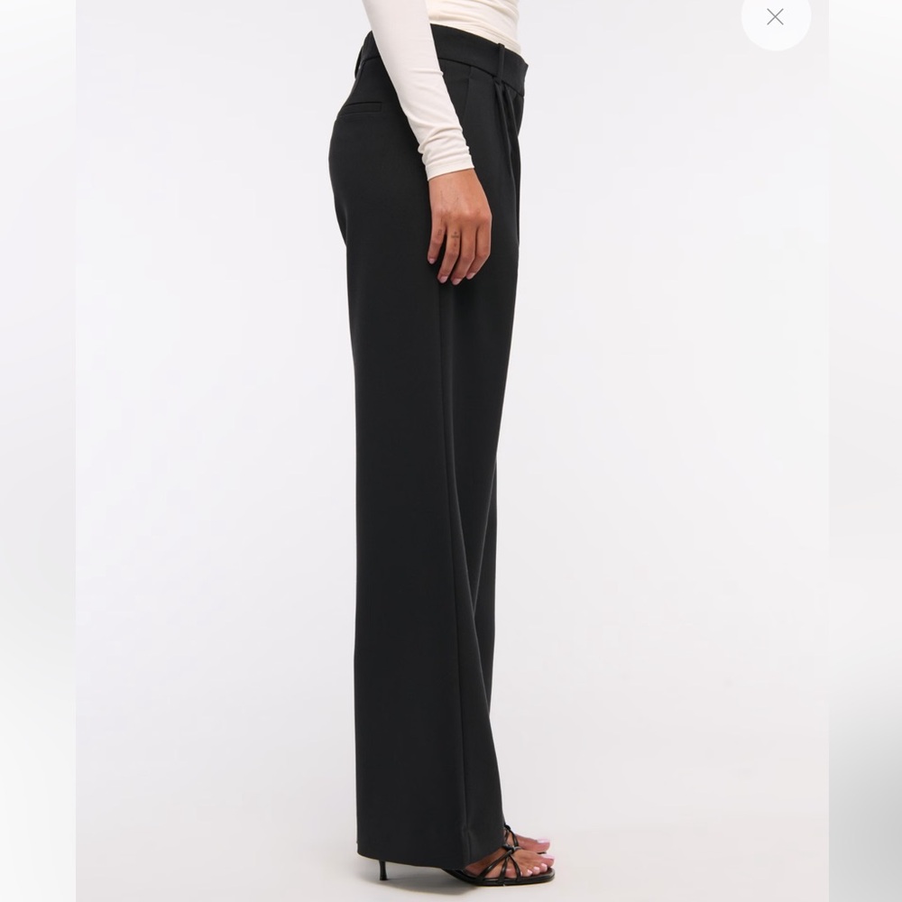 Abercrombie & Fitch AF Sloane Low Rise‎ Tailored Wide Leg Pant Black 28 - Picture 3 of 11
